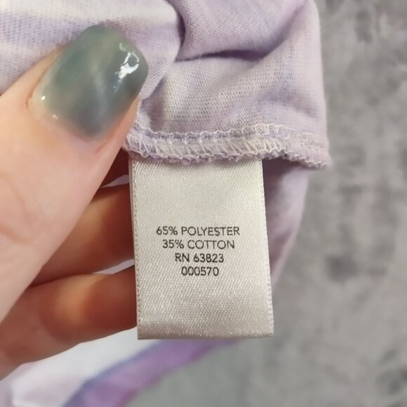 Christopher Banks Petite Striped Top PL‎ Purple Pink Cotton Blend 34 Sleeve USA - Picture 8 of 9